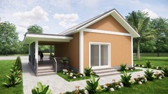 30×33 Feet Simple House Design 9×10 Meter 2 Bed 1 Bath Gable Roof (A4 Hard Copy)