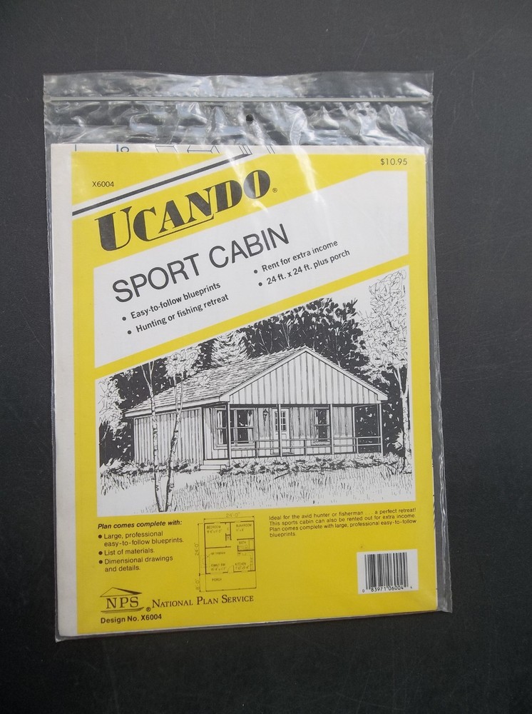 Ucando Sport Cabin Plans – 24×24 2 Bedroom Small House/Cabin Plans – Mid 1990s