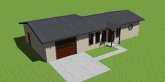 Small House Plan Model 780 with Garage/Outdoor Deck. FREE SHIPPING