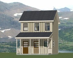16×16 Tiny Duplex — 441 sq ft — PDF Floor Plan — Model 23B