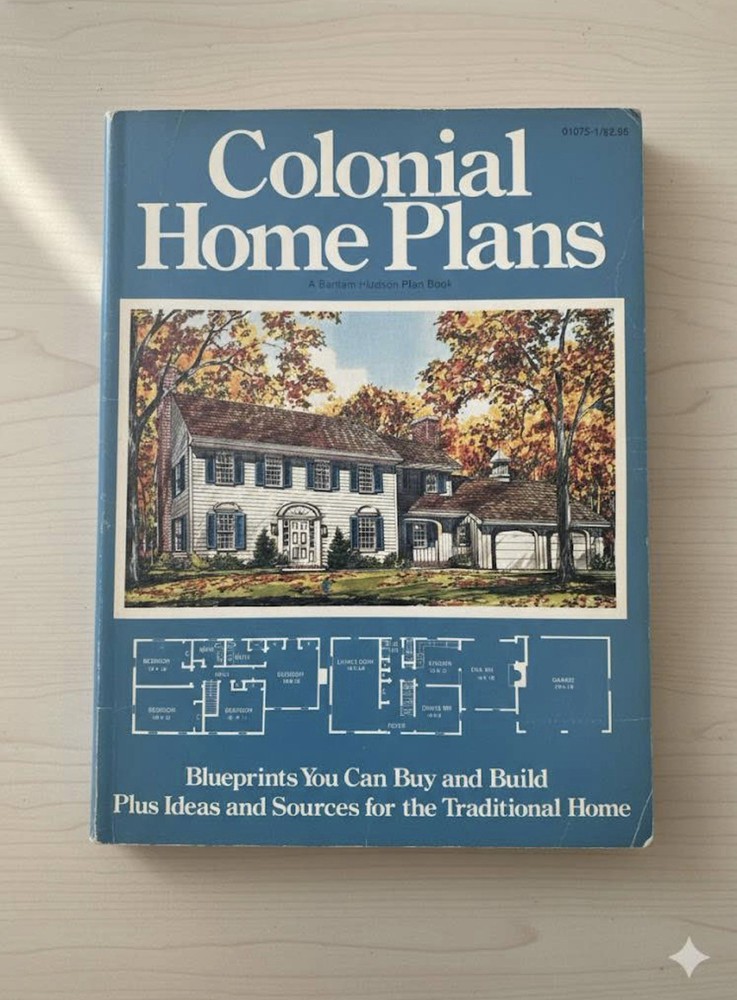 VTG 1977 Colonial Home Plans Bantam Hudson Book Traditional House Blueprints