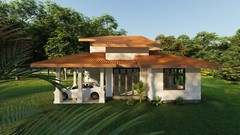 modern house plan Cabana Type small house plan 3bed room AutoCAD File 3D Images