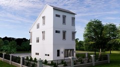 Small House Design 5.5×8 Meter 18×26 Feet 3 Beds 4 Baths Gable Roof A4 Hard Copy