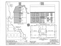 Timber Frame Gambrel Roof Colonial Home, wood house, printed architectural plans