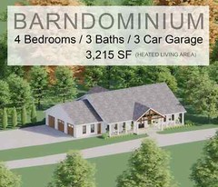 Cedar Springs Barndominium 4 Bed 3 Bath 3 Car – Plan Blueprint PDF or Print ~