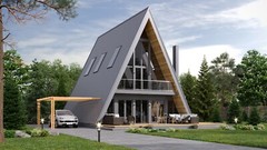 45’x57’ 4 Beds, 2 Baths A-Frame Cabin Architectural Build Plans PDF.
