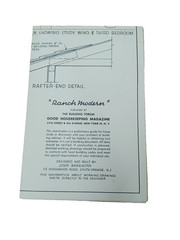 VTG 1950s Ranch Modern U Shape MCM Good Housekeeping House Floor Plan Barkhorn