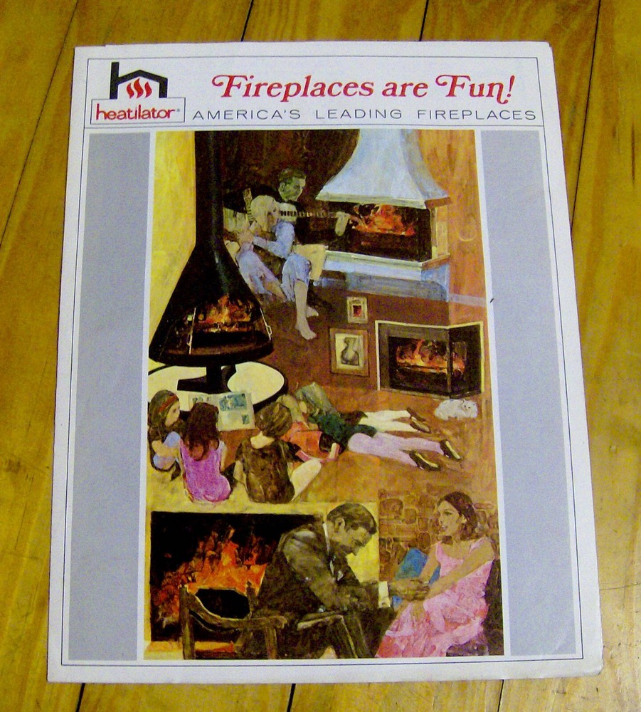 vintage 1970s HEATILATOR FIREPLACES sales brochure catalog CONSTRUCTION chimmey