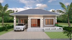 Small House Plan 11×7 Meter 36×23 Feet 3 Beds 1 Bath Hip Roof (A4 Hard Copy)