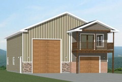 36×42 Apartment with 1-Car 1-RV Garage — PDF Floor Plan — 853 sqft — Model 1
