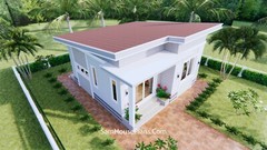 Small House Design 7×7 Meter 24×24 Feet 2 Beds Shed Roof (A4 Hard Copy)