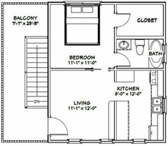 20×24 Duplex — PDF Floor Plan — 960 sq ft — Model 2