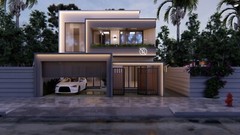 Modern Box House 3D Model | 2-Storey Villa | SketchUp + PNG Render | Mee Studio