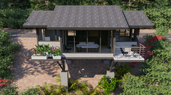 Modern Cabin House Plan 3D images DWG CAD File And PDF For Blueprint Plans