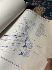 Vtg Moose Head Country Log Home Plans Full Set Blueprint Farmhouse 1980s Maine !