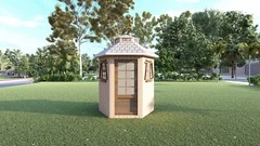 Hexagon Shed Plans – 4′ Hexagon Shape with 8′ Diameter, DIY Wood Construction