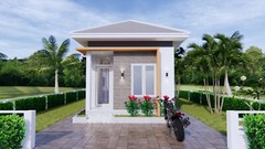 New Home Plans 4×9 Meter 13×30 Feet 2 Beds 1 Bath Hip Roof PDF (A4 Hard Copy)