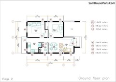 20×30 Feet Small House Design 6×9 Meter 2 Beds Shed Roof PDF Plan (A4 Hard Copy)