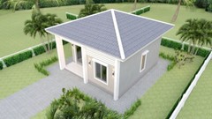 21×21 Feet One Bed 1 Bath House Plans 6.5×6.5 Meter Hip roof PDF (A4 Hard Copy)