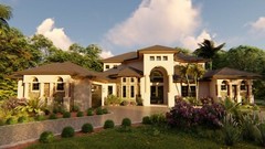 REVIT- FILE BLUEPRINTS MEDITERRANEAN TWO STORY HOUSE PLAN ARCHUP #105M