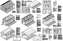 12′ x 16′ Cottage / Cabin Shed With Porch Plans #81216