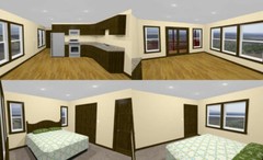 36×42 Apartment with 1-Car 1-RV Garage — PDF Floor Plan — 853 sqft — Model 2A