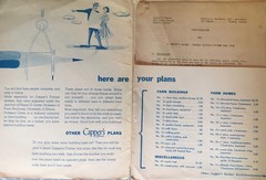 SET OF 3: RARE VINTAGE BLUEPRINTS & RANCH HOUSE PLAN – 1950s “GE WONDER HOME”