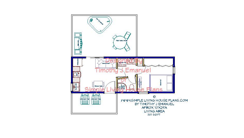 301sqft – 10’x29′ -1bedrm1bath- Tiny House design – ala cart