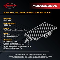 8.5 x 16 Deck Over Trailer Plans, 7,000 lb Capacity, DIY Blueprints, Step-by