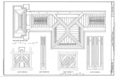 Frank Lloyd Wright Prairie Style home, architectural drawings, Coonley House