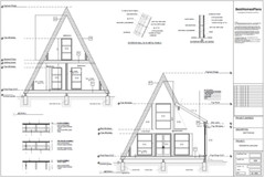 35’x51’ 3 Beds, 2 Baths Charming A-Frame Architectural Build Plans PDF Download.