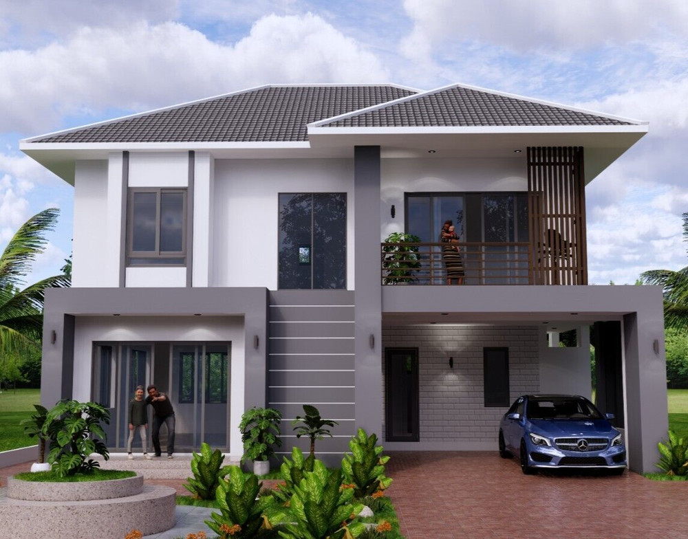 36×23 Feet House Design Plan 11×7 Meter 3 Bed 3 Baths Hip Roof PDF (A4 Hard Copy