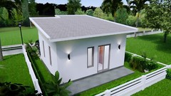 20×23 feet Small House 6×7 meter 2 Beds 1 Bath Shed Roof PDF & (A4 Hard Copy)