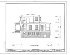 Victorian brick cottage with porches and dormers, architectural printed plans
