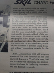 MCM Lawn Patio Furniture Plans Lounge Chair Picnic Table VTG 50s Skil Chart 103
