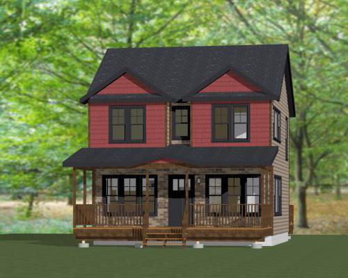 24×24 House — 3 Bedroom — 1.5 Bath 1,106 sq ft — PDF Floor Plan — Model 5D