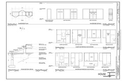 Mies van der Rohe modern design, Farnsworth House, architectural drawings