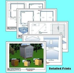 8×10 Storage Shed Plans Package, Blueprints, Material List & Instructions