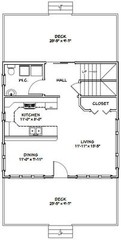 24×24 House — 3 Bedroom — 1.5 Bath 1,106 sq ft — PDF Floor Plan — Model 5D