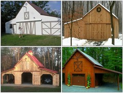 Maple Car Barns with Lofts: 3 Complete Sets of Pole-Barn Plans (eB-411×3)
