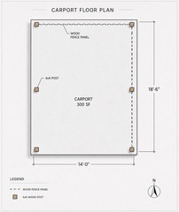 Timber Flat Roof Carport plan – Modern Wooden Car Shelter Design