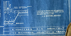Lot of 3 1954 Architectural Blueprints L.B. Wootters Architects Houston Texas