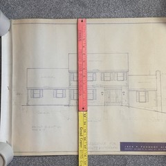 1960’s VTG Mid Century Modern House Blueprints Plan Kisco NY Complete 7 Pages