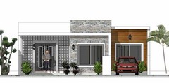 33×25 Feet Modern House Plan 10×7.5 Meter 2 Beds 2 Baths Terrace (A4 Hard Copy)