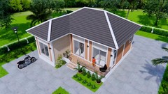 30×30 Feet Small House 9×9 Meter 2 Beds 2 Baths Hip Roof PDF & (A4 Hard Copy)