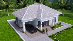 38×42 Feet House Plans 11.5×12.7 Meter 3 Bed 2 Bath Hip Roof PDF (A4 Hard Copy)