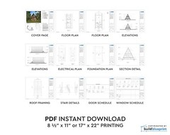 22′ x 36′ A-Frame Vacation Cabin Architectural Plans – PDF Download