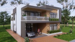 39×49 Ft House Design Plans 12×15 Meter 5 Bed 6 Bath Terrace Roof (A4 Hard Copy)