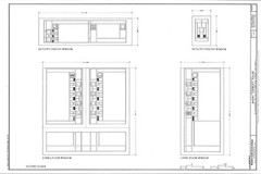 Frank Lloyd Wright Prairie Style home, architectural drawings, Coonley House
