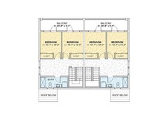 Twin Pines two level duplex Investment Rental Plan – 2 Bed 1 bath – 1200 SF – Mo